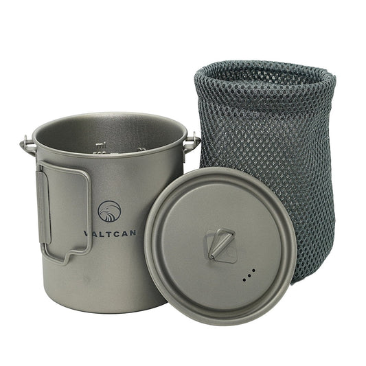 Valtcan Titanium Camping Pot 750ml with Handles 128g