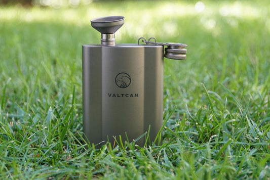 Valtcan Titanium Flask "Double Up" Ti Funnel 180ml 6 oz Capacity 144g