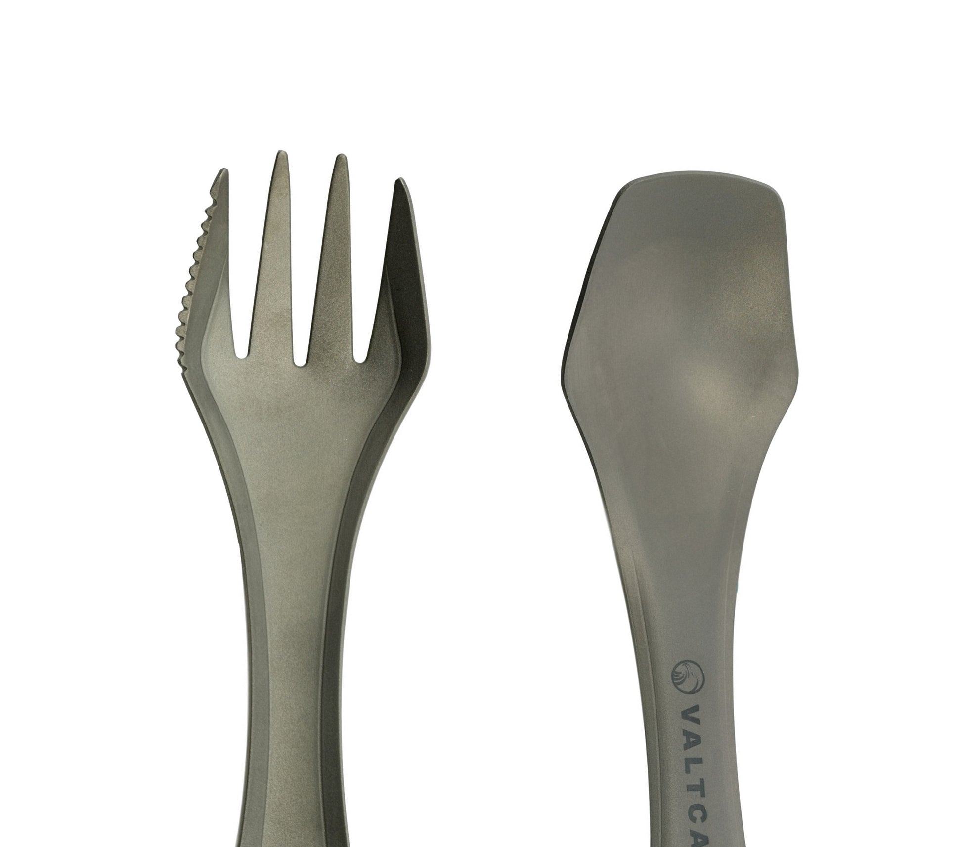 Valtcan Titanium Compact 3 Piece Utensil Fork Spoon Knife Ultralight Carry Military Design System